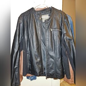 Women's Black Fake Leather Jacket
